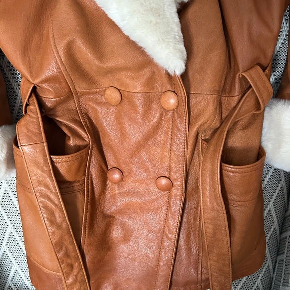 Wilson Leather Hooded Faux Fur Coat XS - Picture 4 of 5